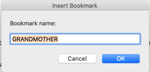 Final Draft Bookmarks - Create Bookmark